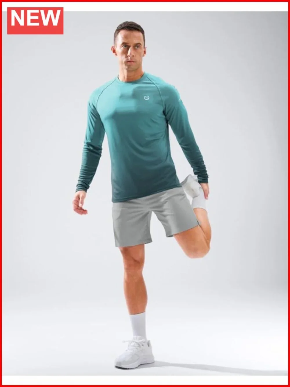 UPF 50+ Men's Long Sleeve Rash Guard Shirt, Lightweight Quick-Dry, Thumb Hole,